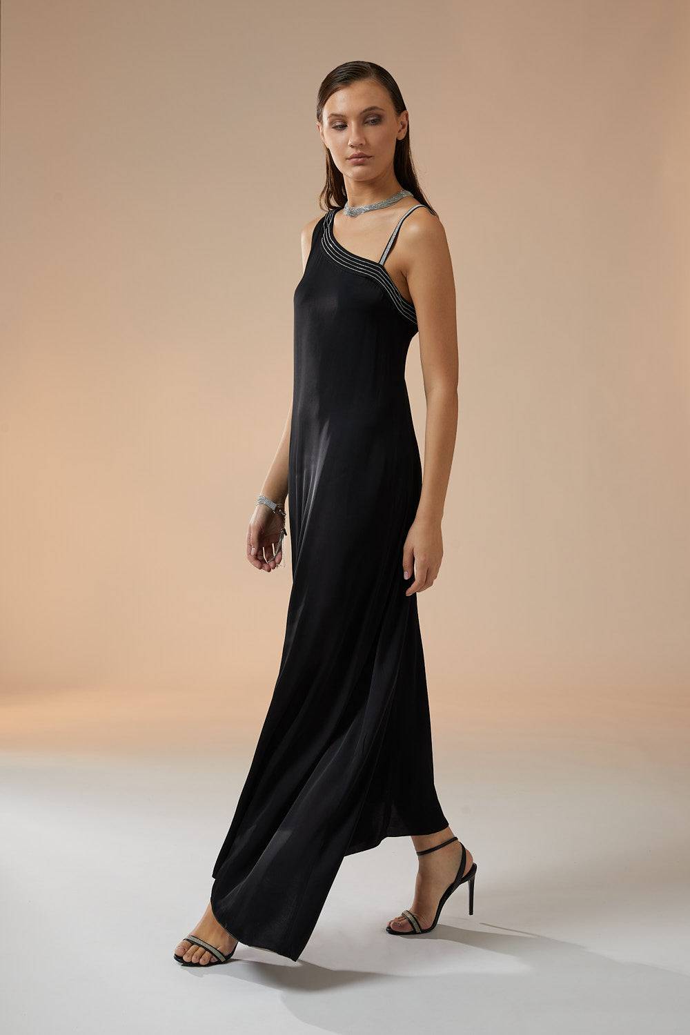 Peserico Abito lungo in satin di viscosa