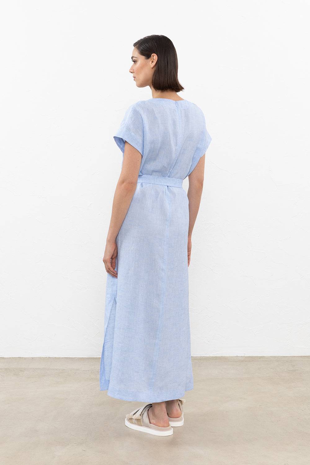 Peserico Abito Lungo In Tela Di Puro Lino