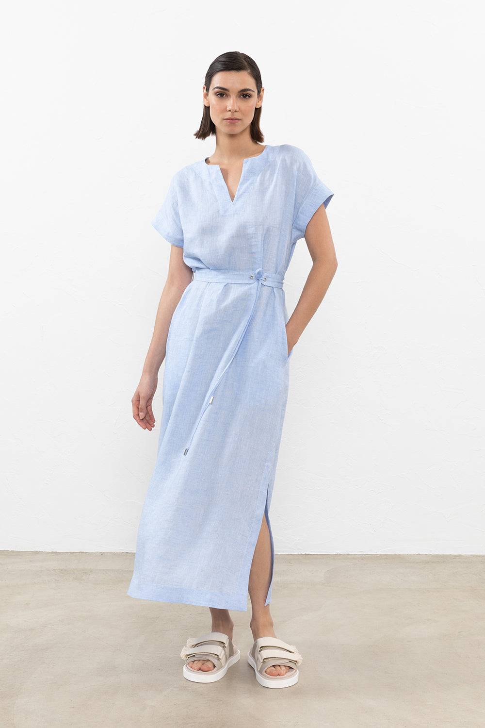 Peserico Abito lungo in tela di puro lino