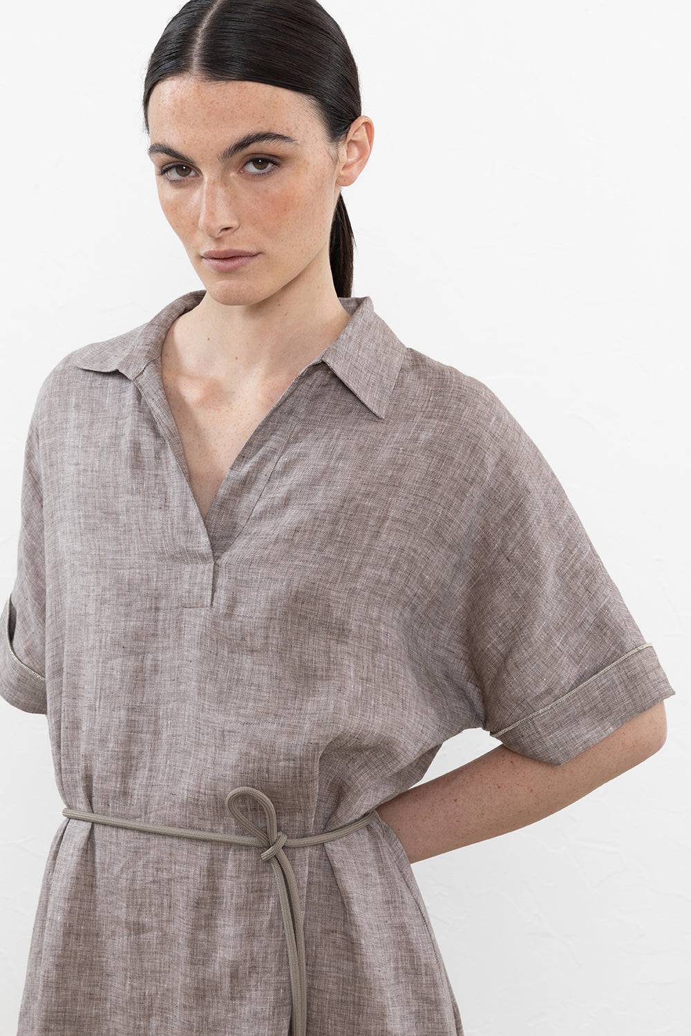 Peserico Abito Lungo In Tela Leggera Di Puro Lino