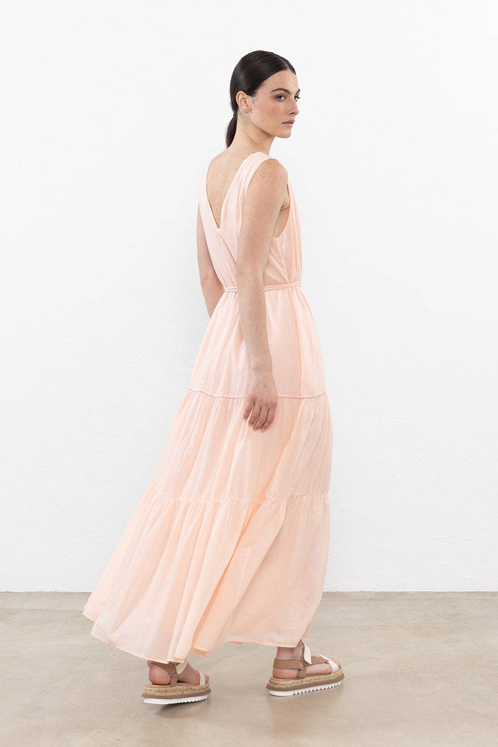 Peserico Abito Lungo In Voile Di Puro Cotone