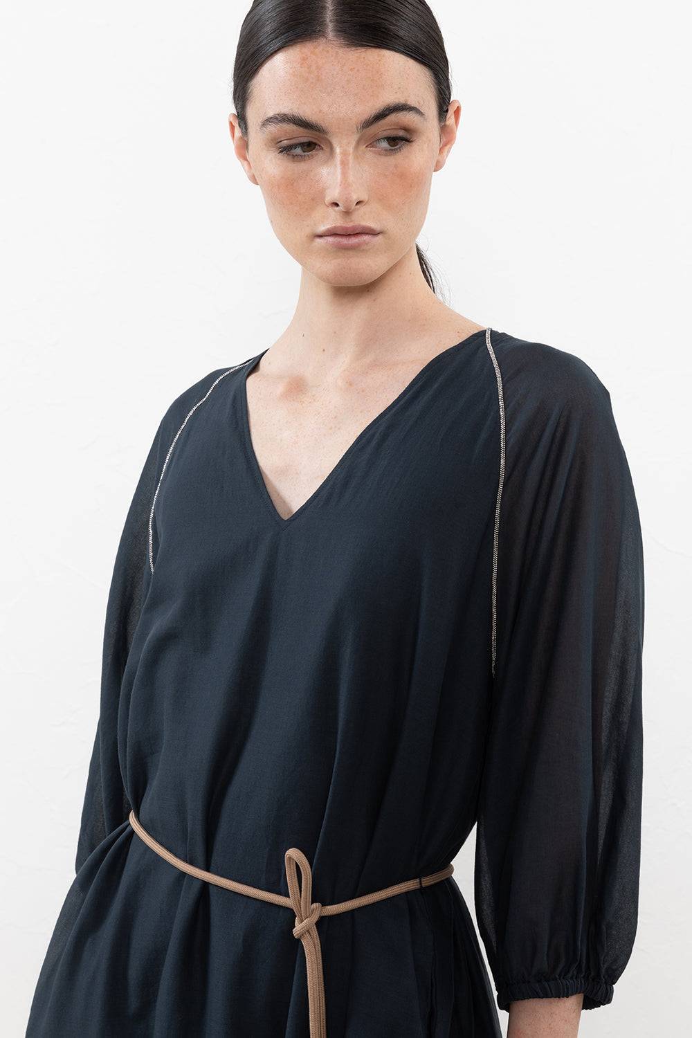 Peserico Abito Lungo In Voile Di Puro Cotone