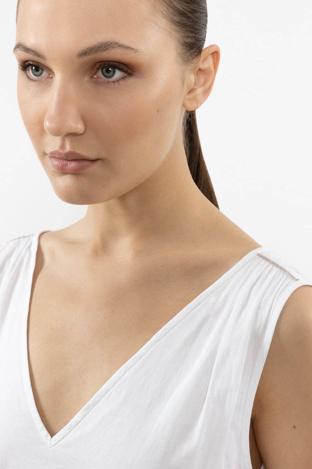 Peserico Abito Lungo In Voile Di Puro Cotone