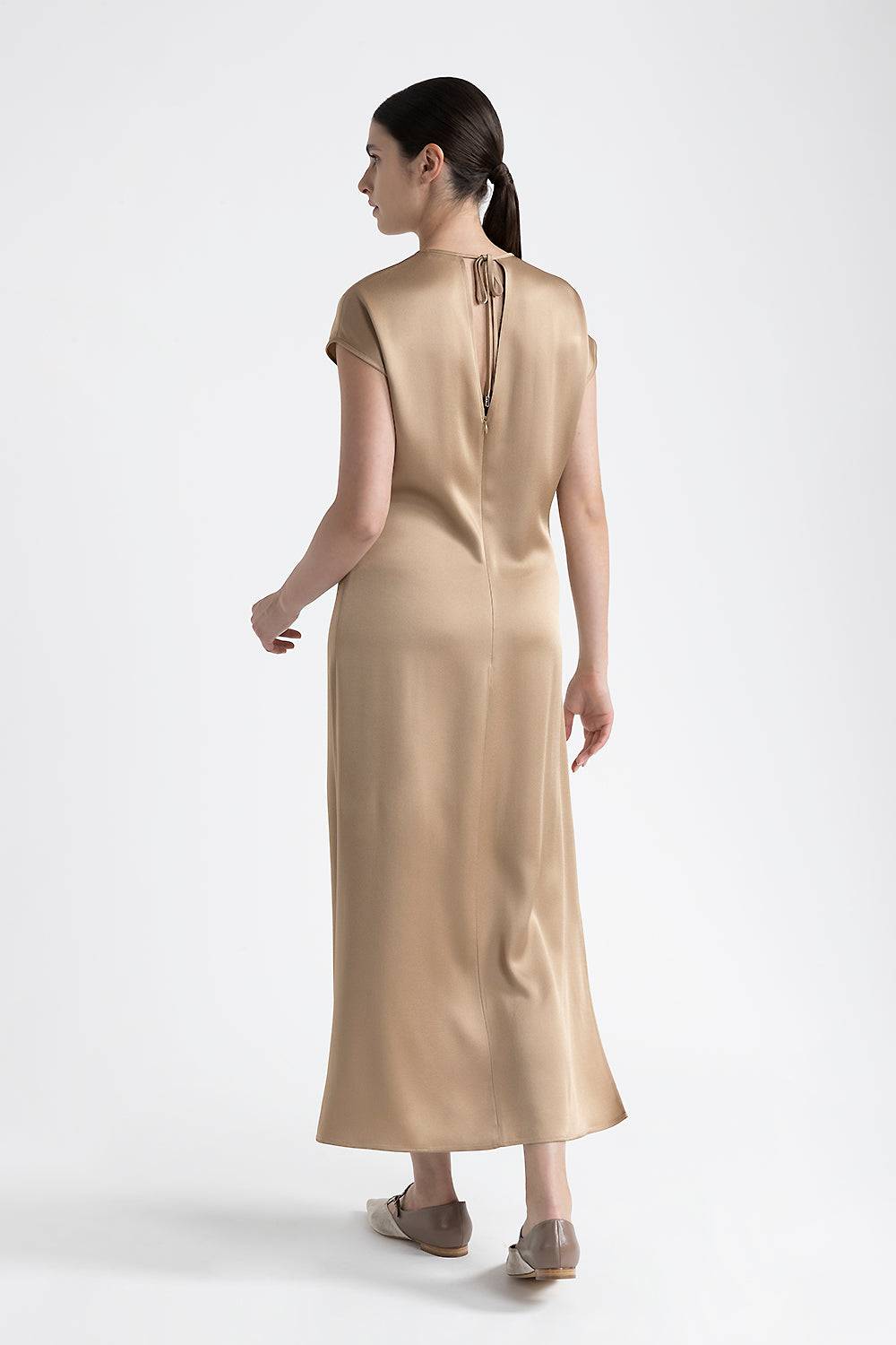 Peserico Abito Midi Girocollo Con Punto Luce