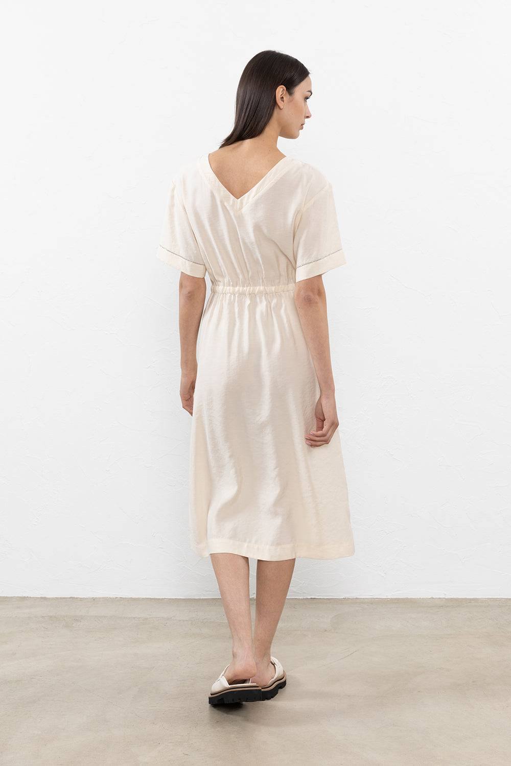 Peserico Abito Midi In Habotai Fluido