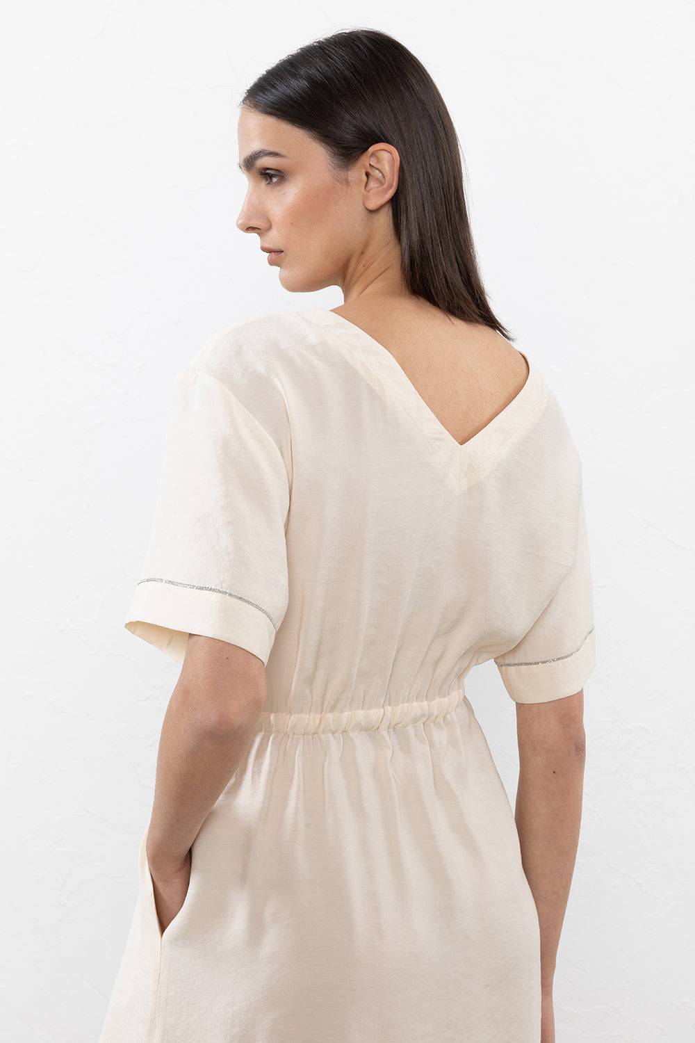 Peserico Abito Midi In Habotai Fluido