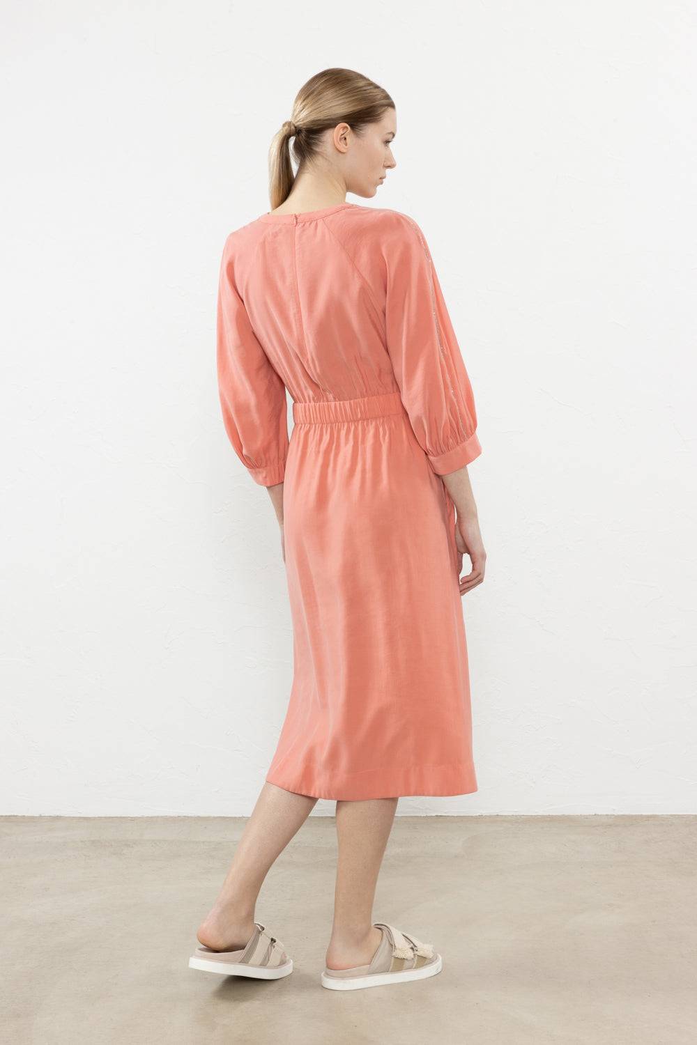 Peserico Abito Midi In Habotai Fluido