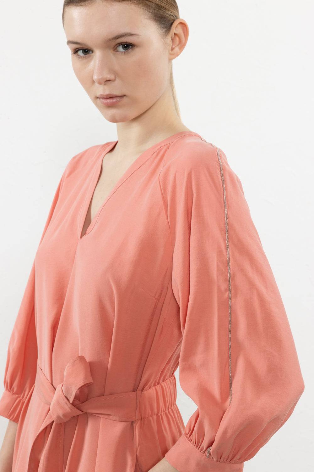 Peserico Abito Midi In Habotai Fluido