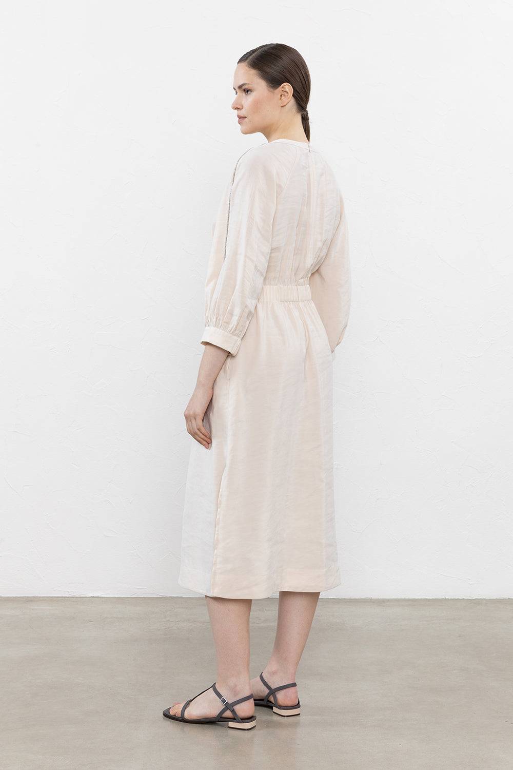 Peserico Abito Midi In Habotai Fluido