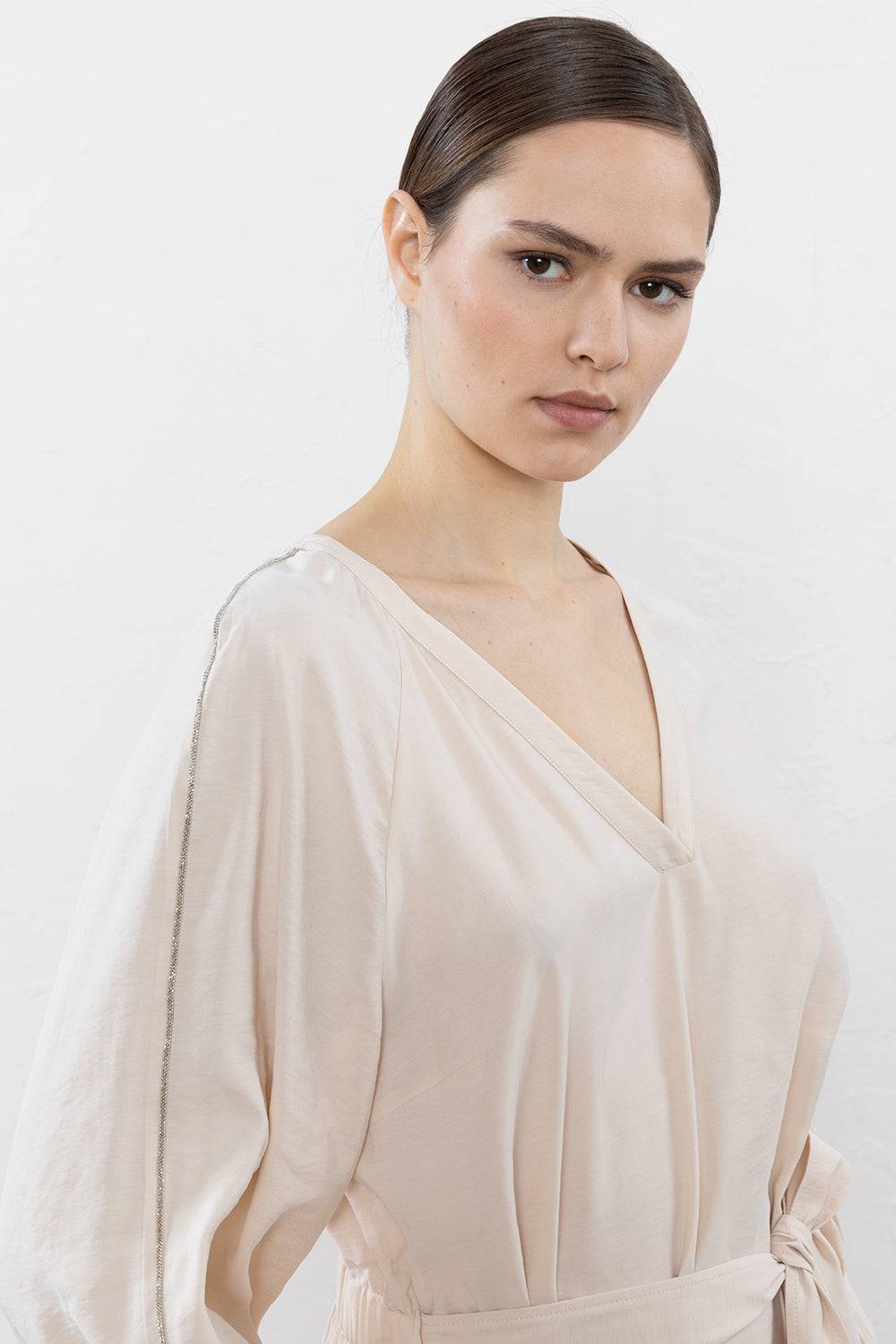 Peserico Abito Midi In Habotai Fluido