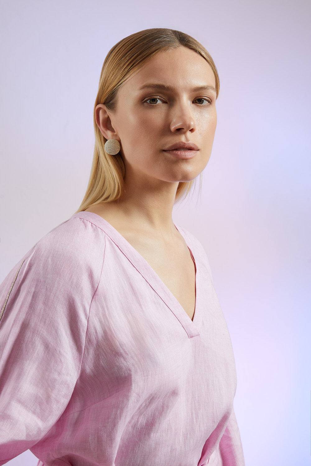 Peserico Abito Midi In Leggera Tela Di Puro Lino