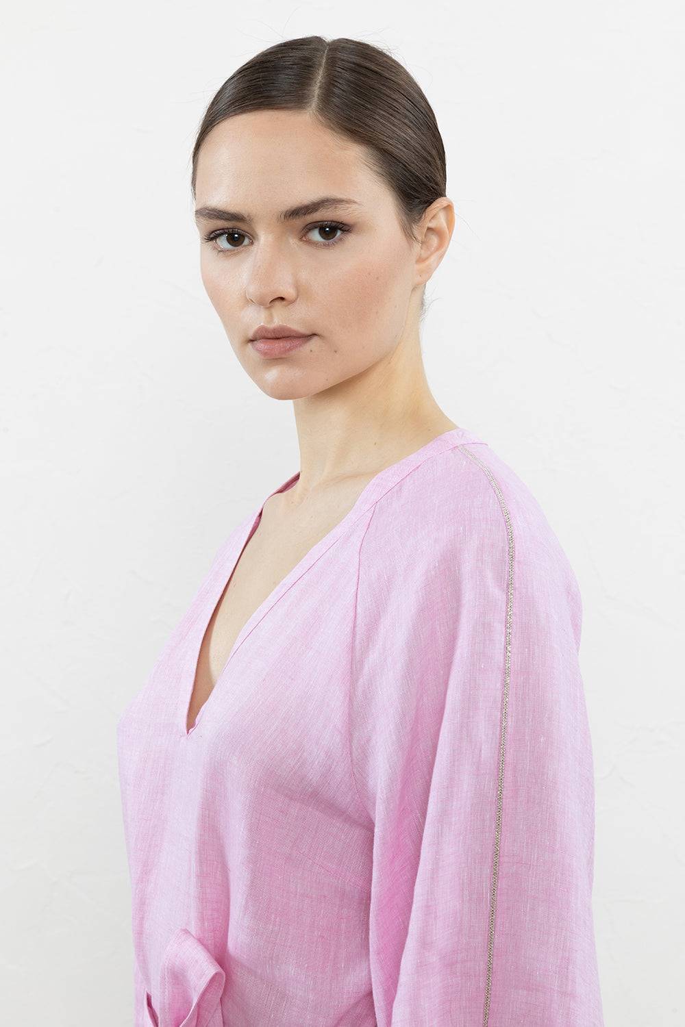 Peserico Abito Midi In Leggera Tela Di Puro Lino