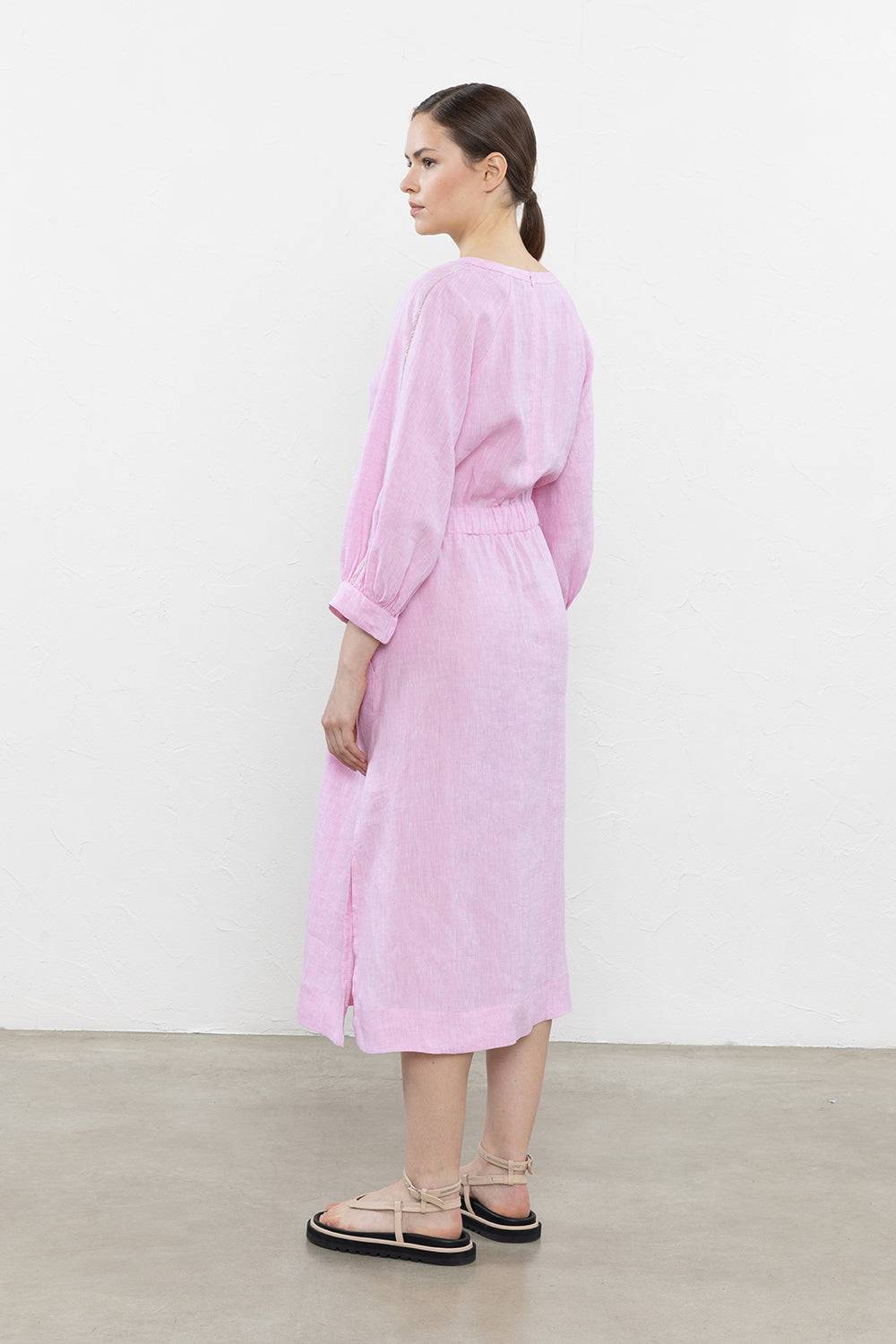 Peserico Abito Midi In Leggera Tela Di Puro Lino