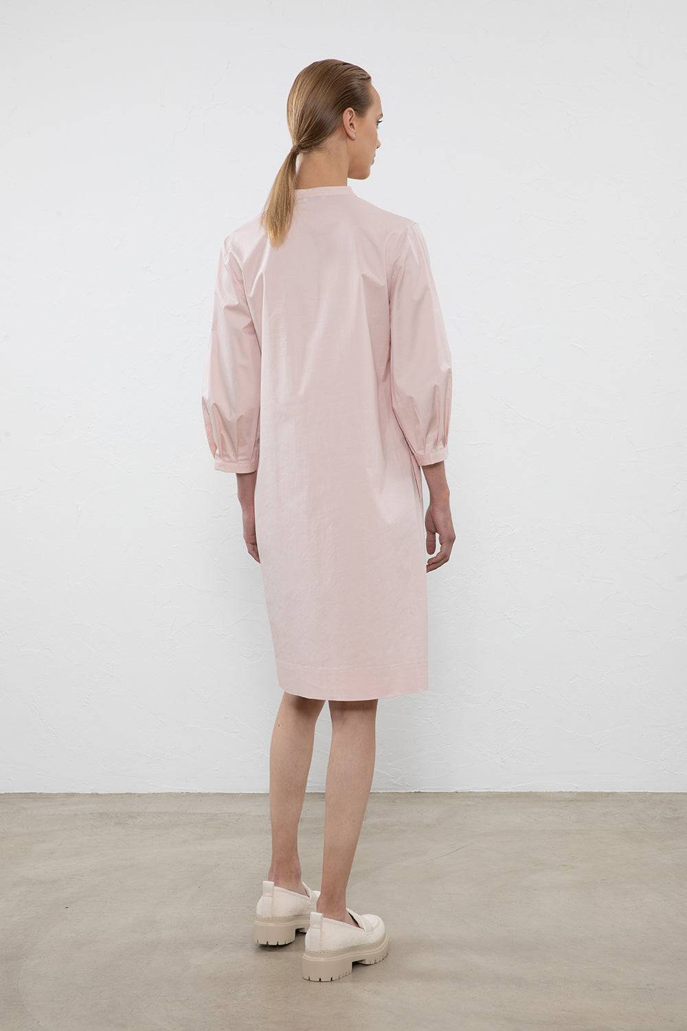 Peserico Abito Midi In Popeline Di Cotone Stretch