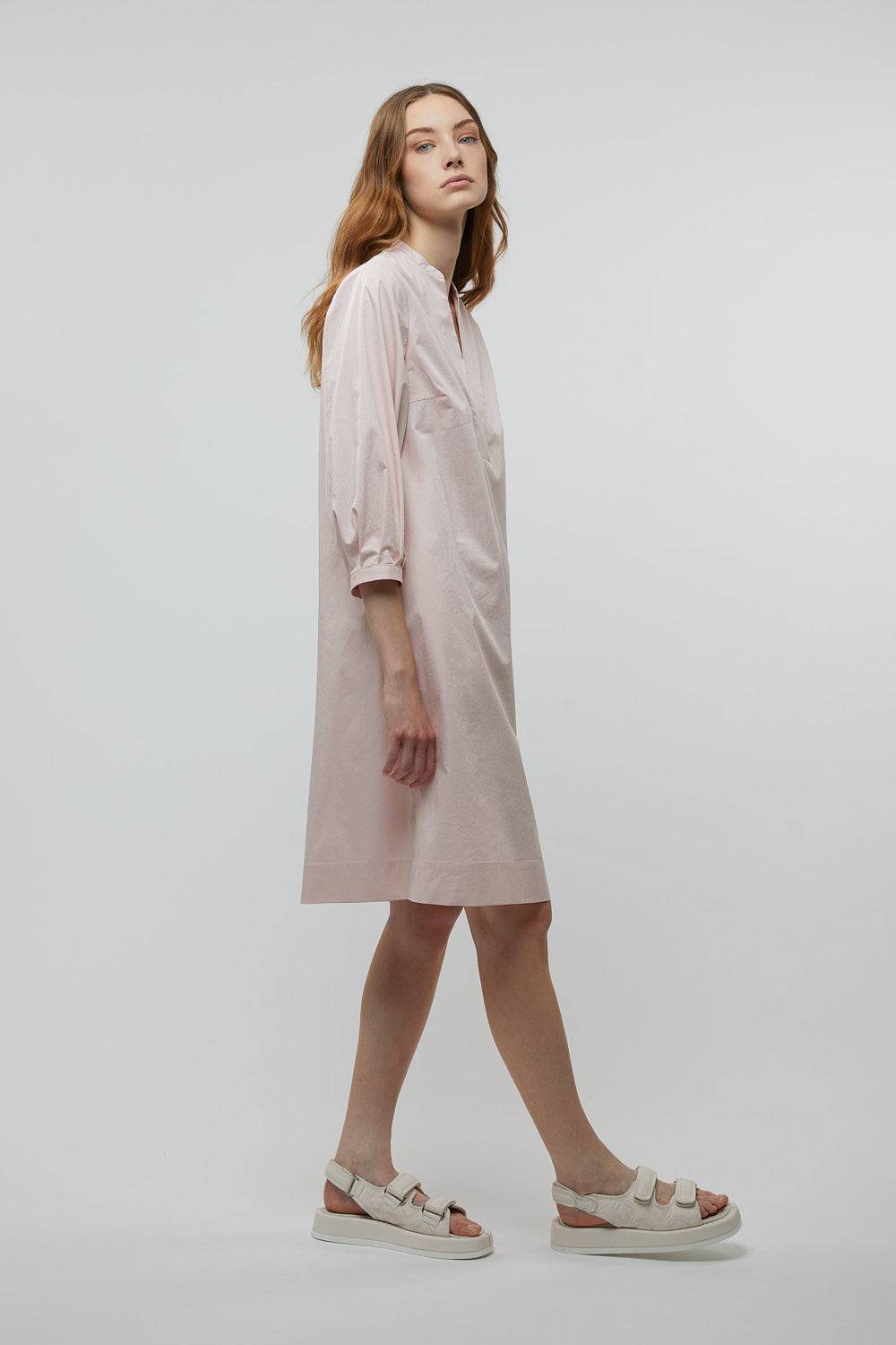 Peserico Abito midi in popeline di cotone stretch