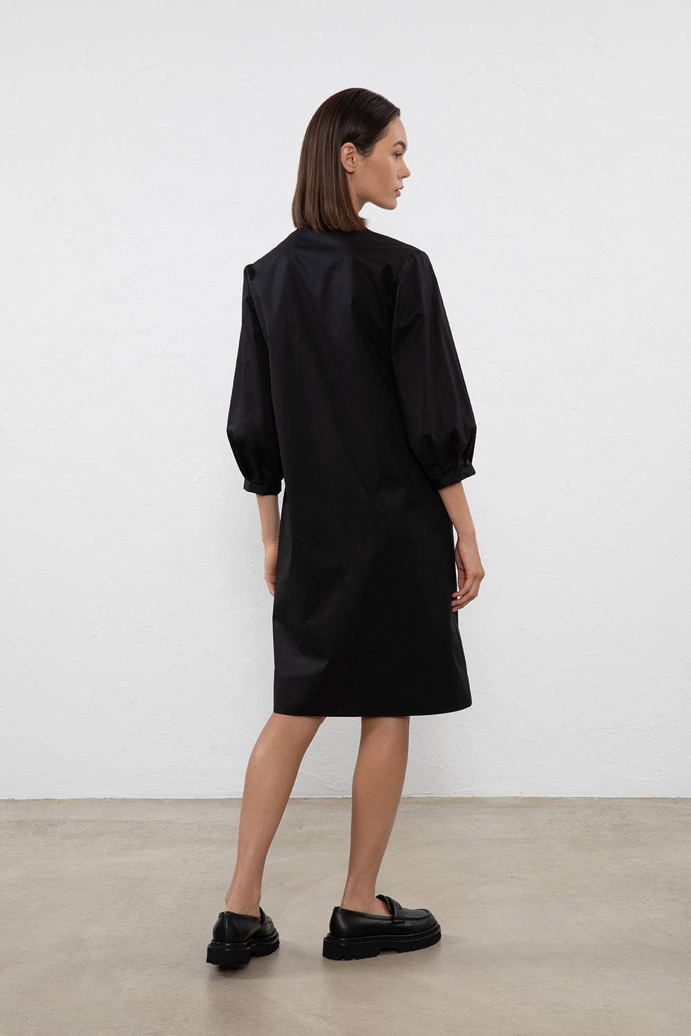 Peserico Abito Midi In Popeline Di Cotone Stretch