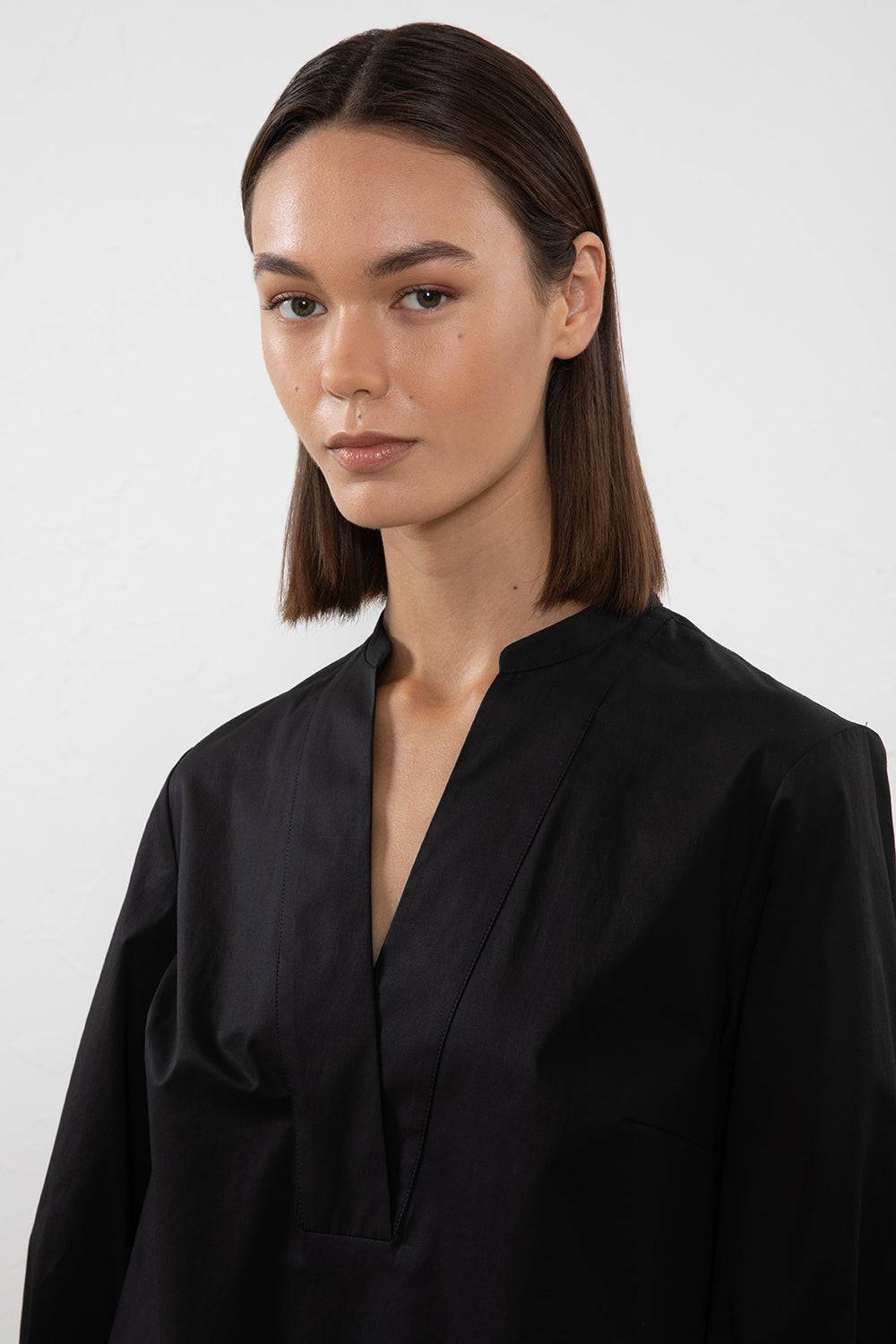 Peserico Abito Midi In Popeline Di Cotone Stretch