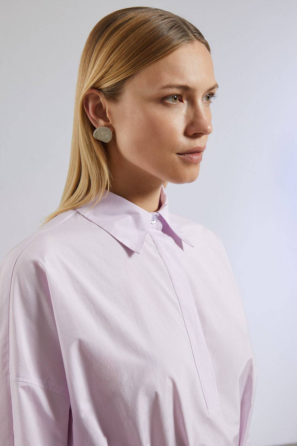 Peserico Abito Midi In Popeline Misto Cotone