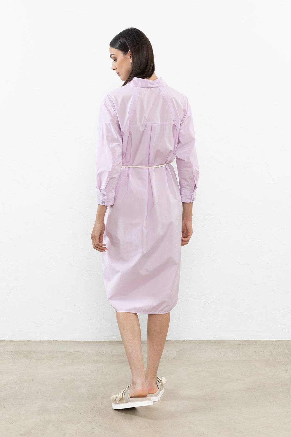 Peserico Abito Midi In Popeline Misto Cotone