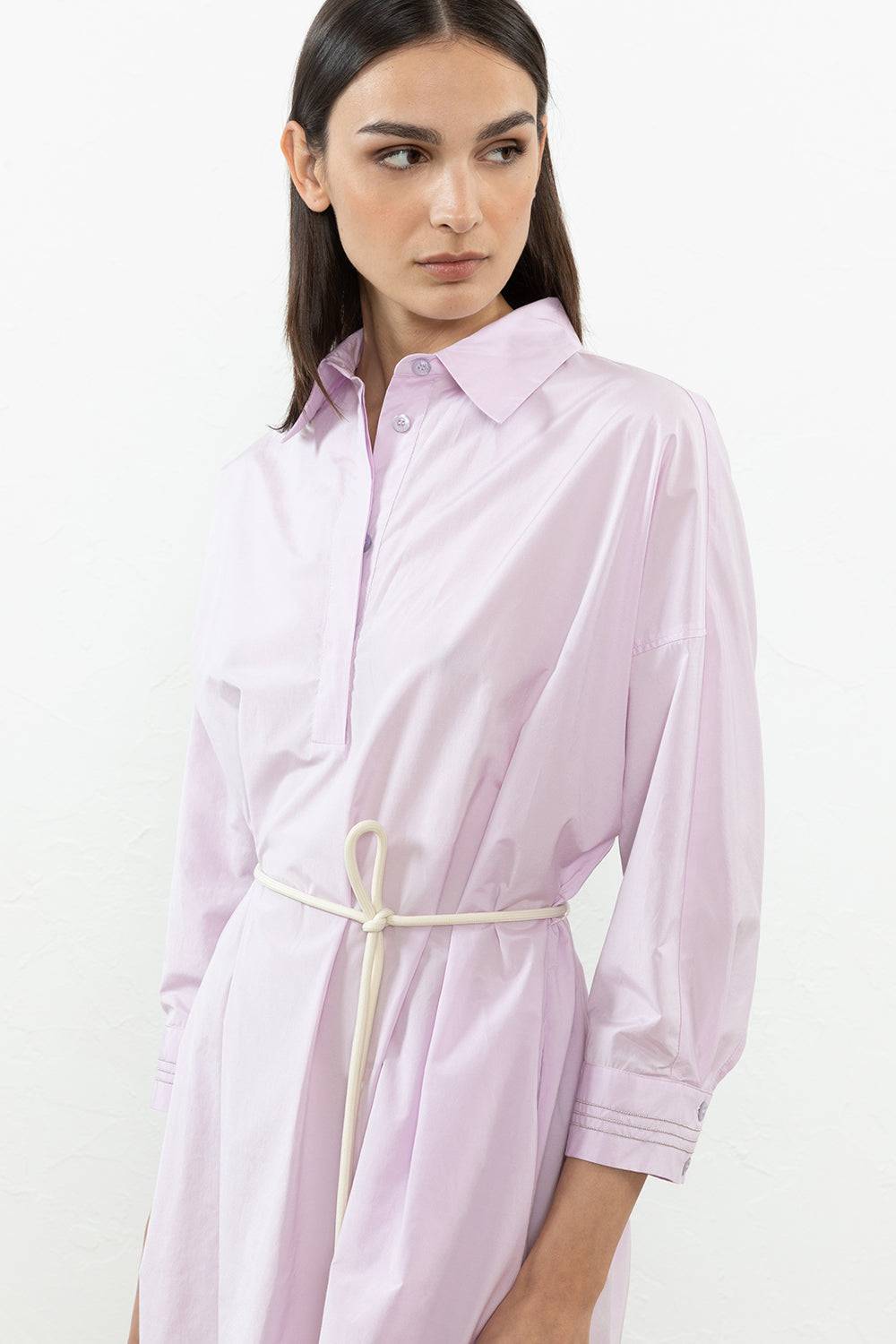 Peserico Abito Midi In Popeline Misto Cotone