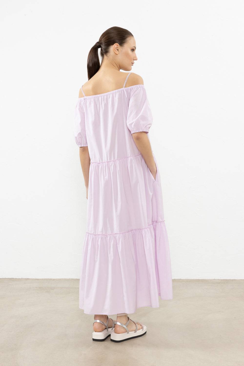 Peserico Abito Midi In Popeline Misto Cotone