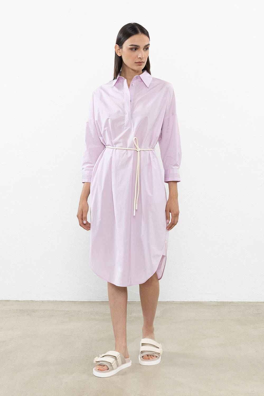 Peserico Abito midi in popeline misto cotone