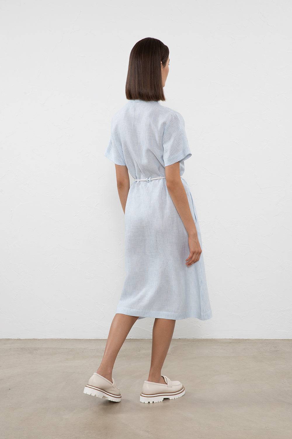 Peserico Abito Midi In Puro Lino