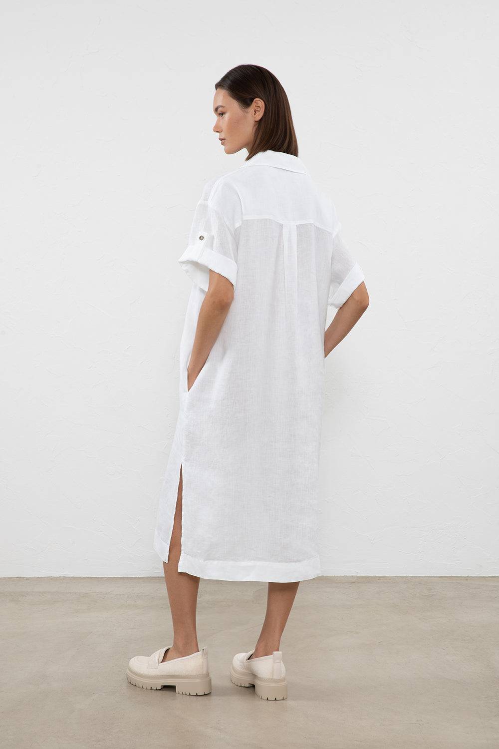 Peserico Abito Midi In Puro Lino