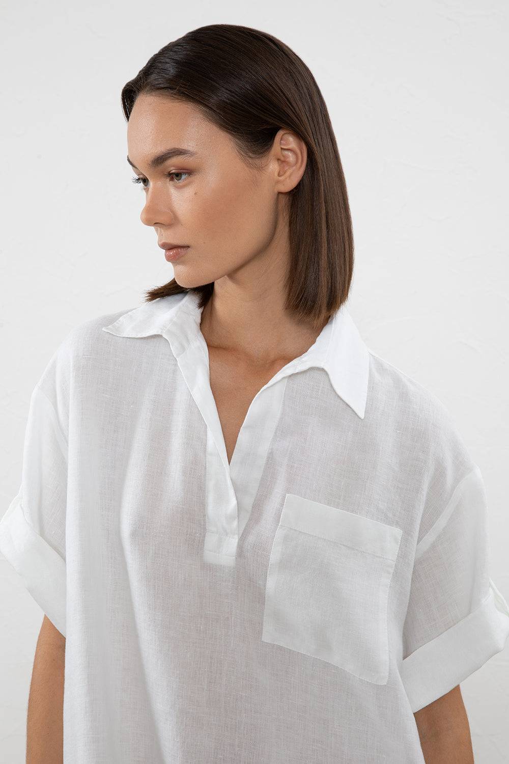 Peserico Abito Midi In Puro Lino