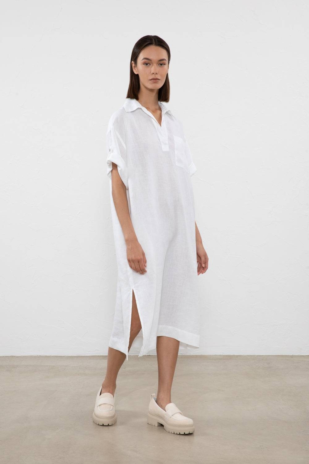 Peserico Abito midi in puro lino