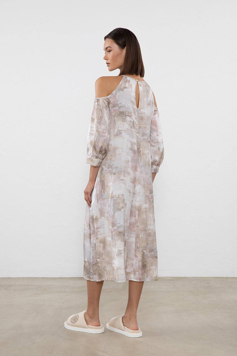 Peserico Abito Midi In Raso Mano Seta