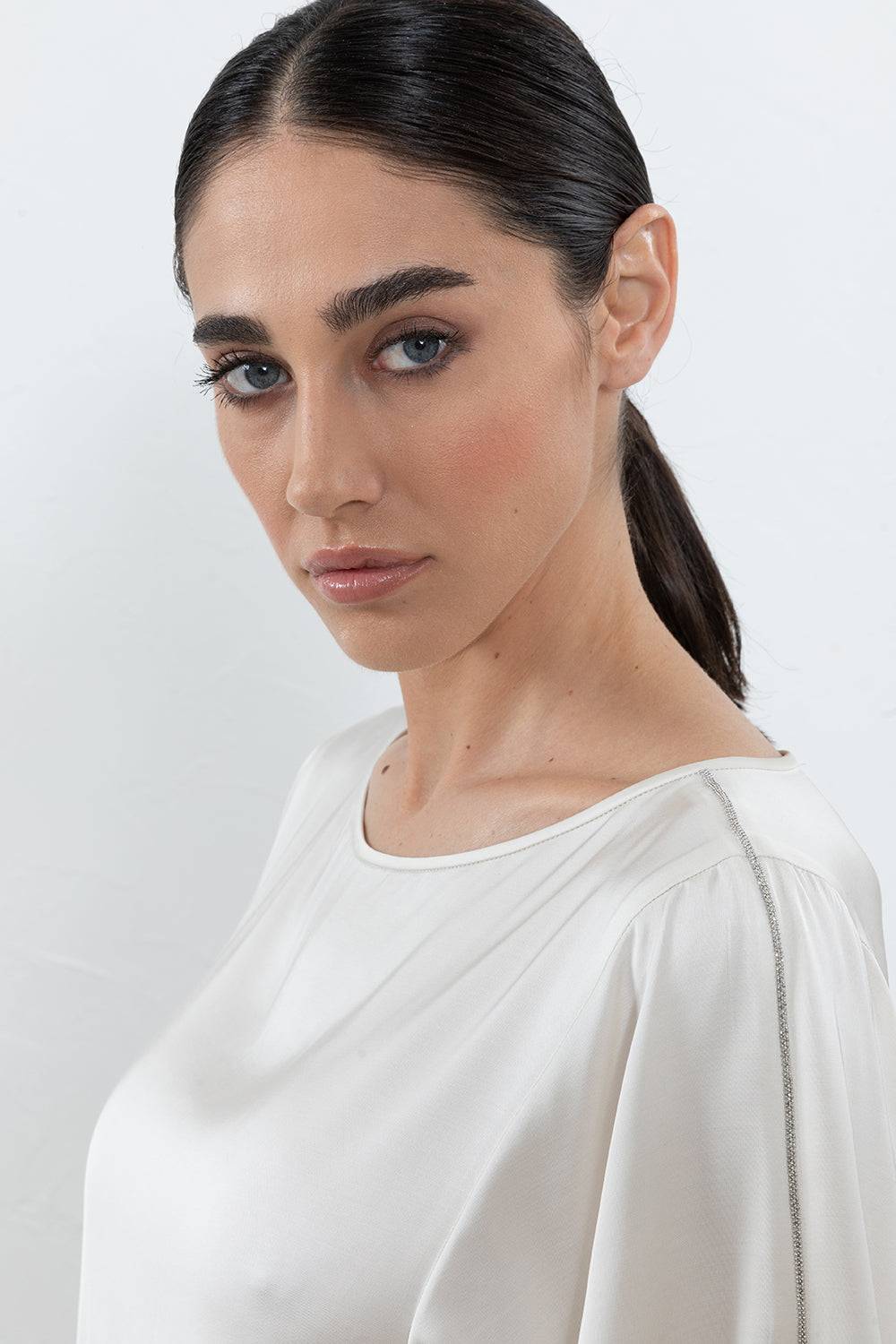 Peserico Abito Midi In Satin Di Viscosa