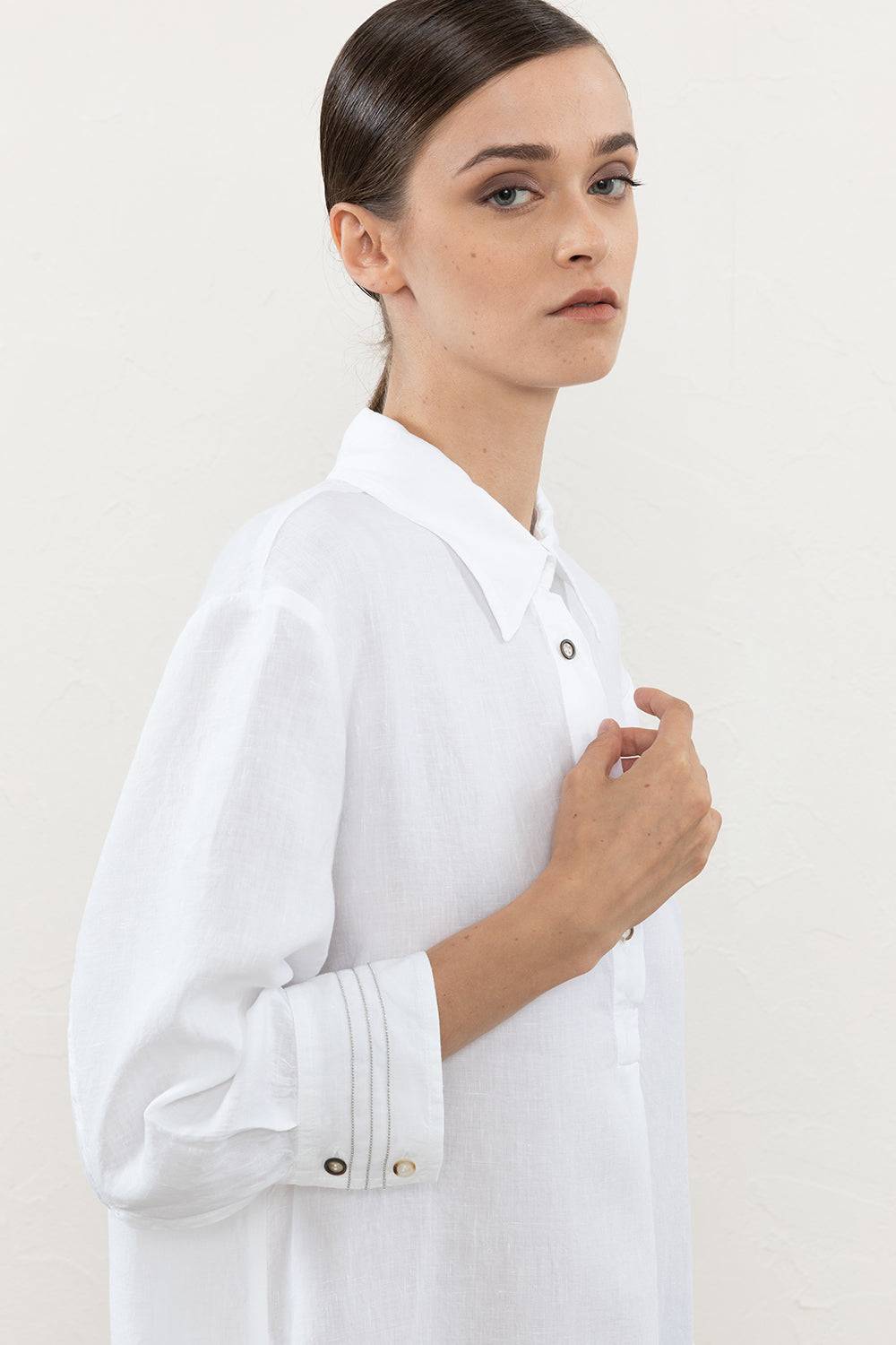 Peserico Abito Midi In Tela Di Lino