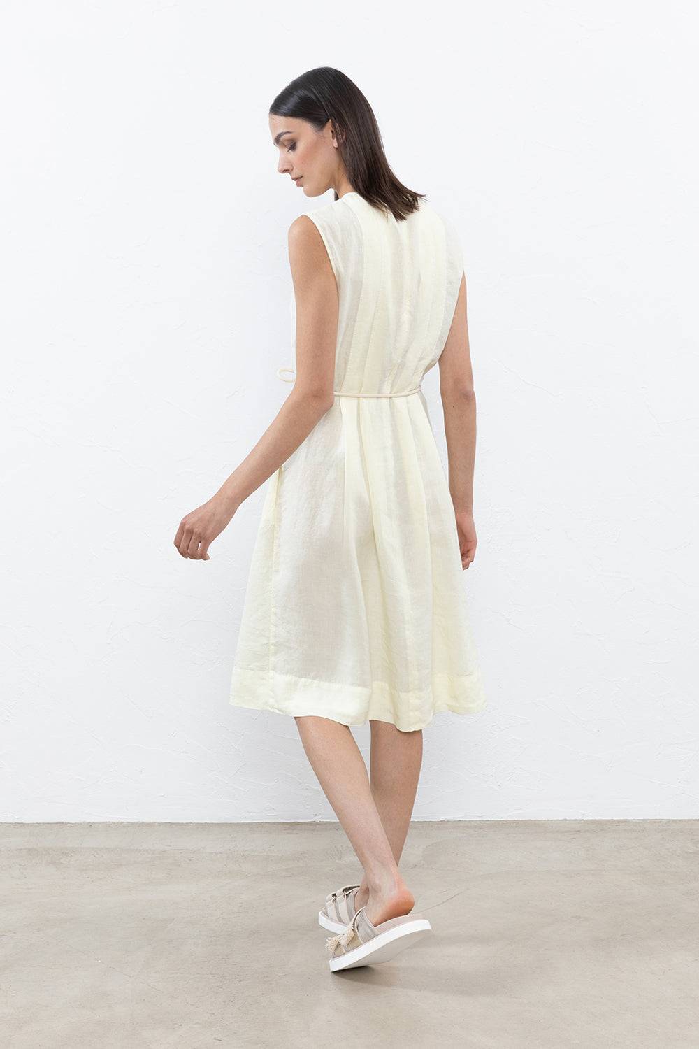 Peserico Abito Midi In Tela Di Lino