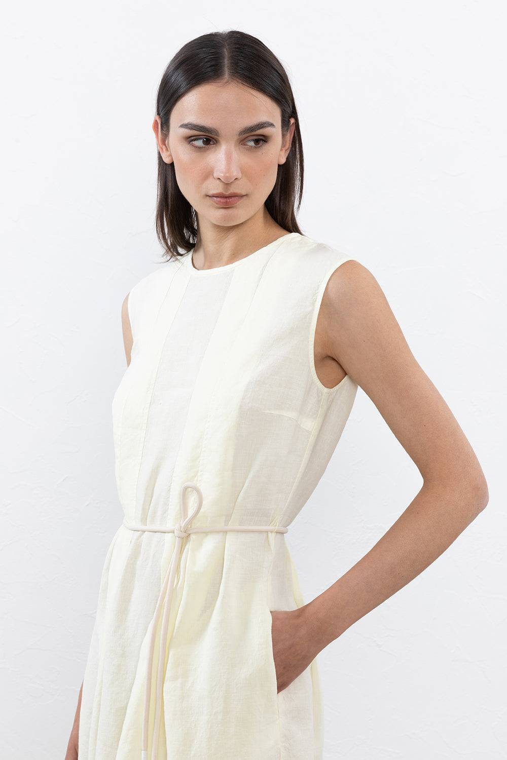 Peserico Abito Midi In Tela Di Lino