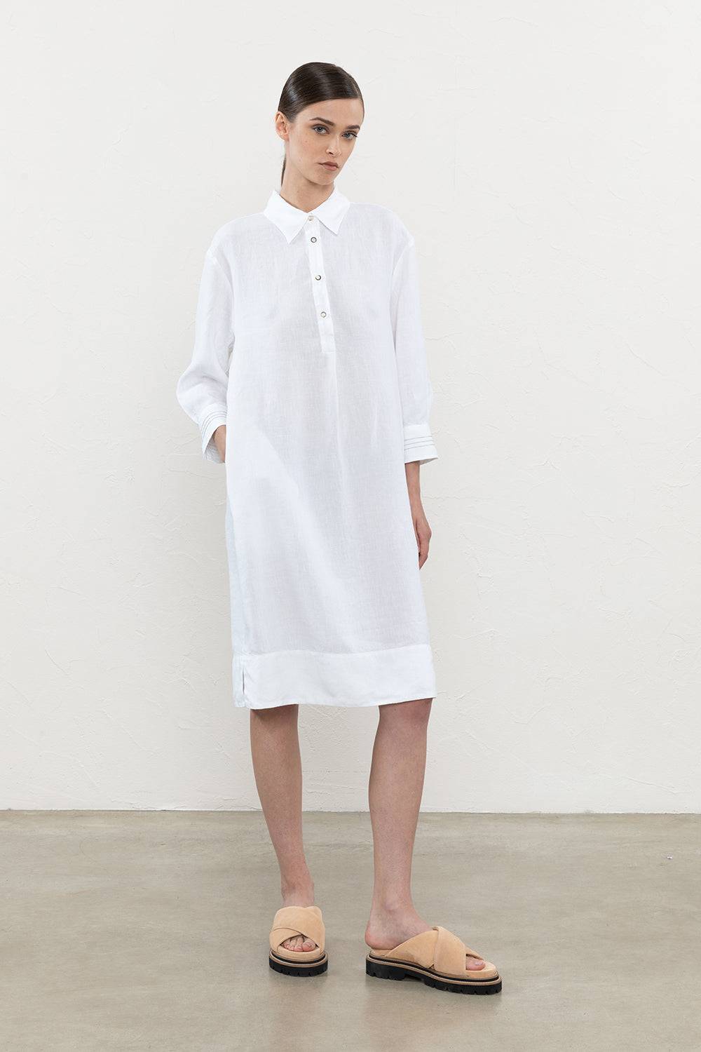 Peserico Abito midi in tela di lino