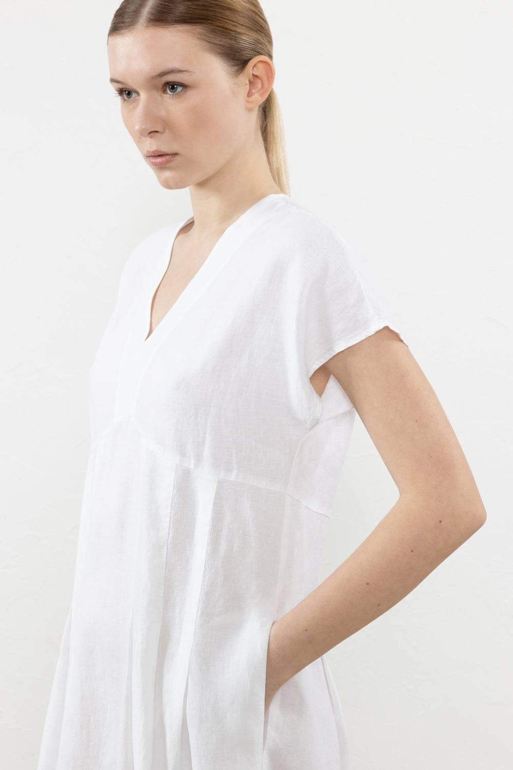 Peserico Abito Midi In Tela Di Puro Lino