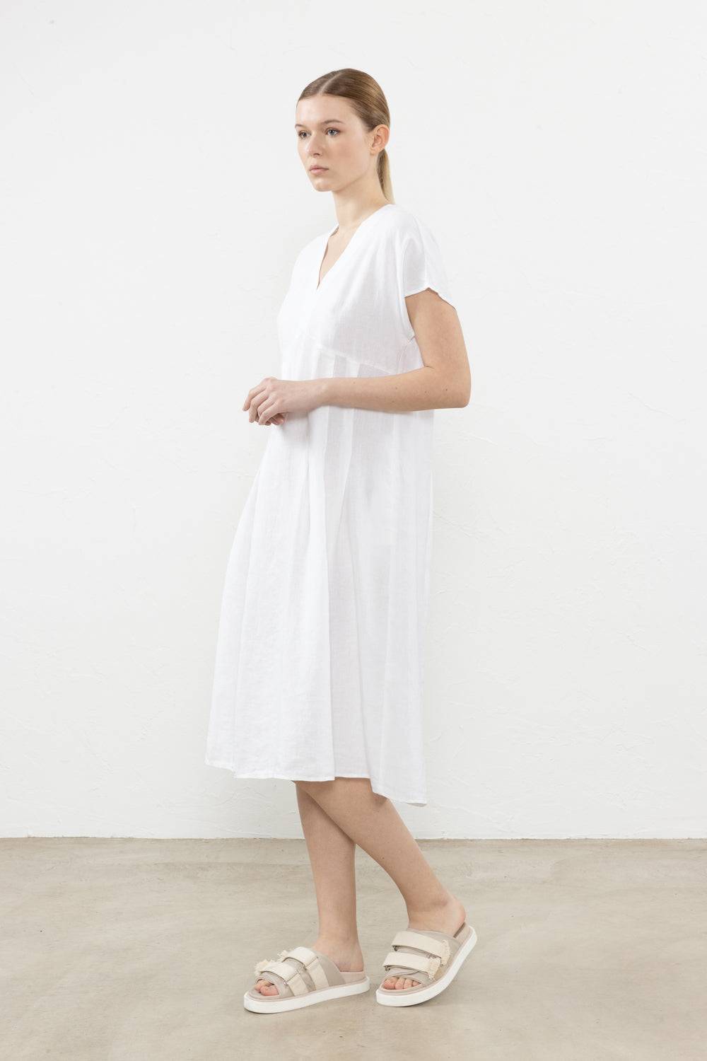 Peserico Abito midi in tela di puro lino