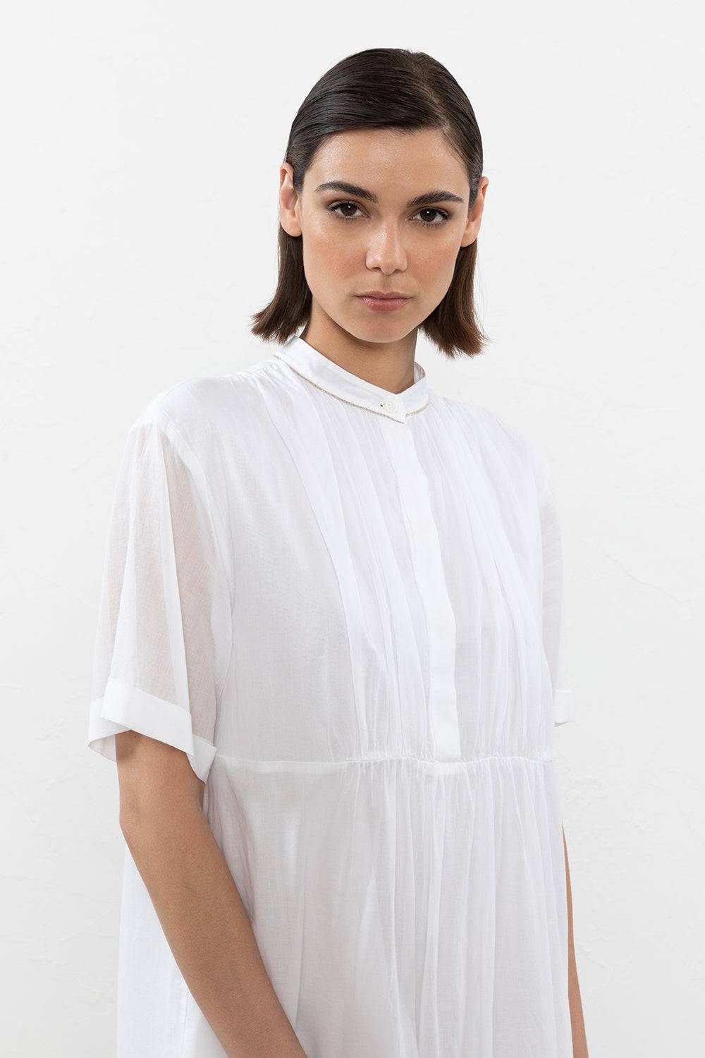 Peserico Abito Midi In Voile Di Puro Cotone