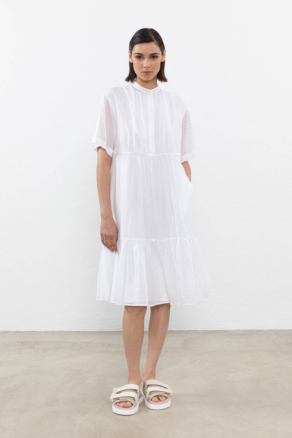 Peserico Abito midi in voile di puro cotone