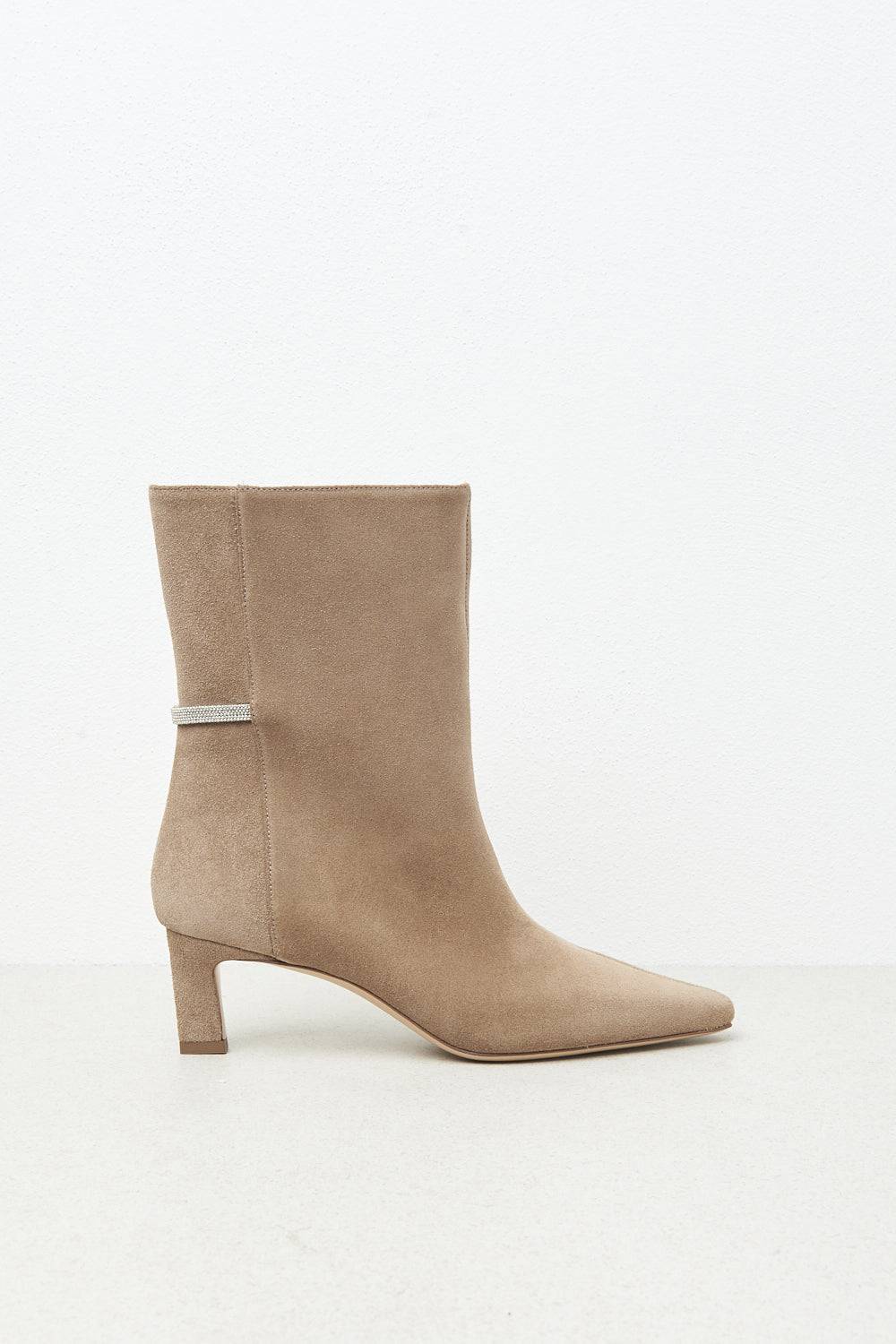 Peserico Ankle Boot In Vera Pelle Scamosciata