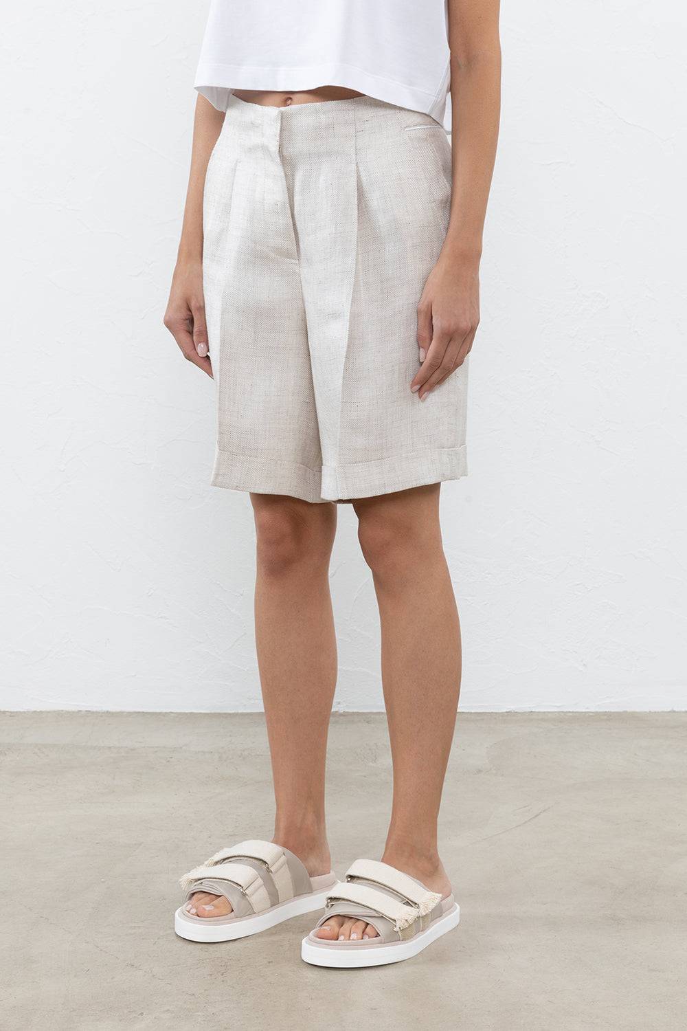 Peserico Bermuda in lino viscosa