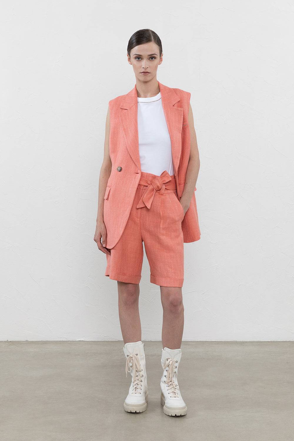 Peserico Bermuda In Stuoia Di Lino E Viscosa