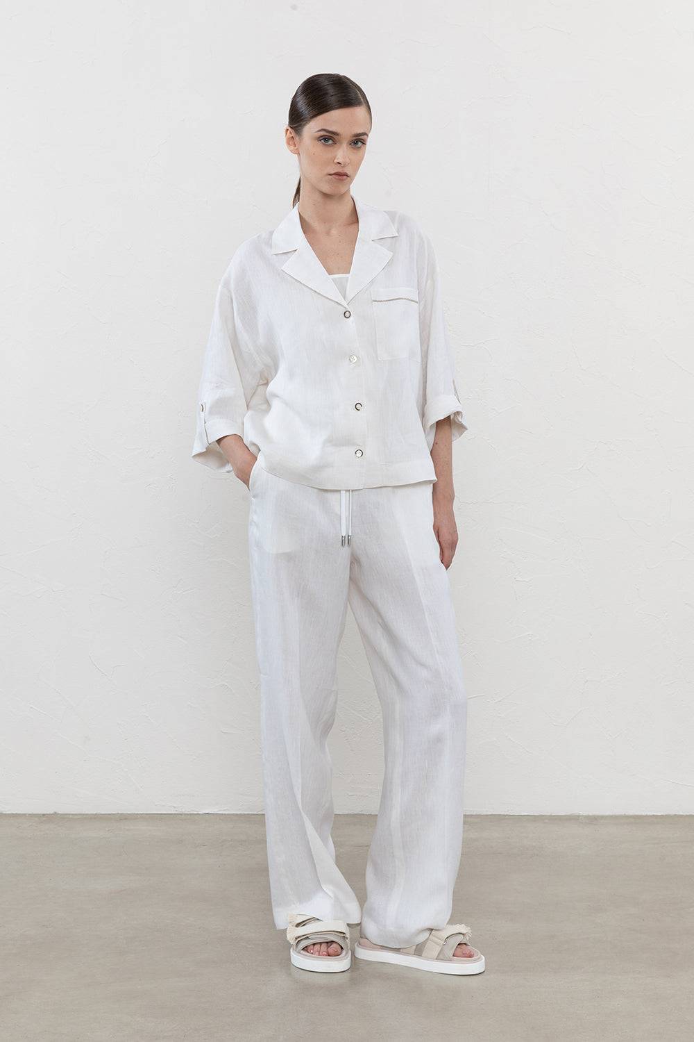 Peserico Blazer-camicia In Puro Lino