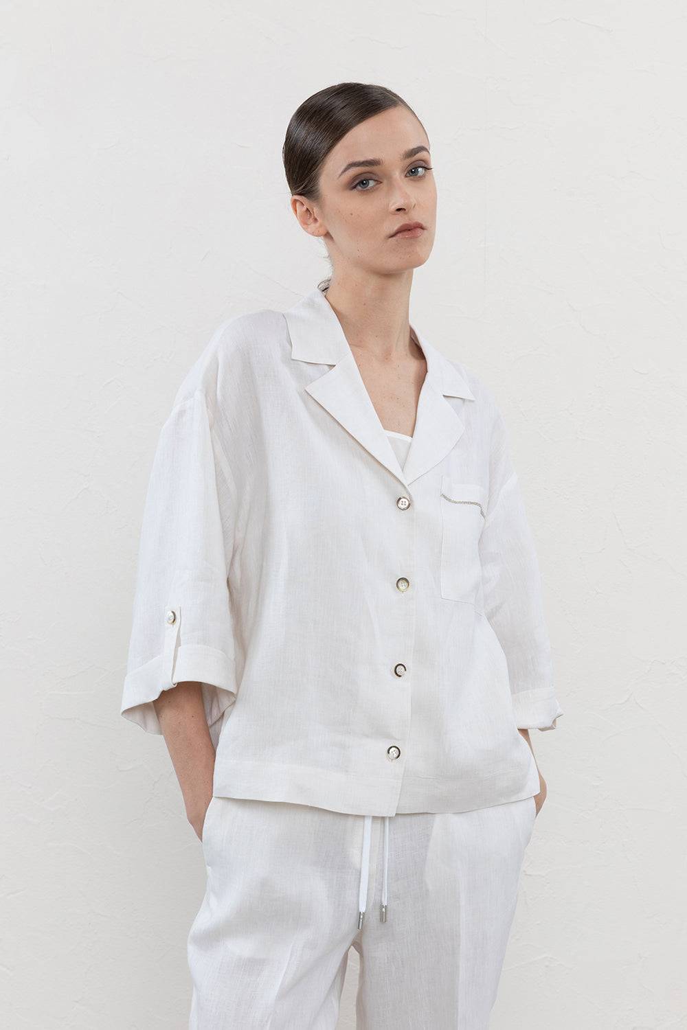 Peserico Blazer-camicia in puro lino