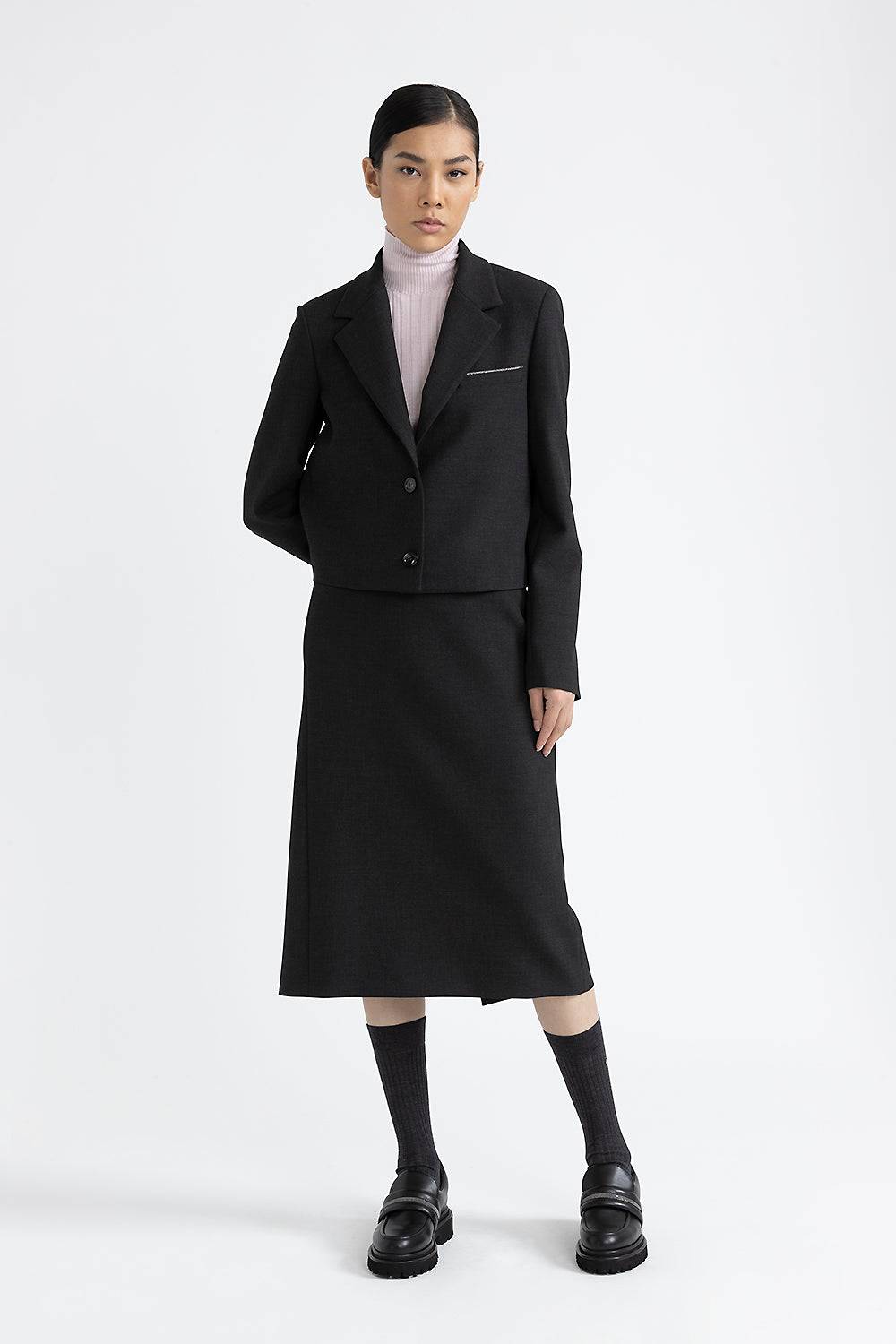 Peserico Blazer Crop In Tela Tecnica Double