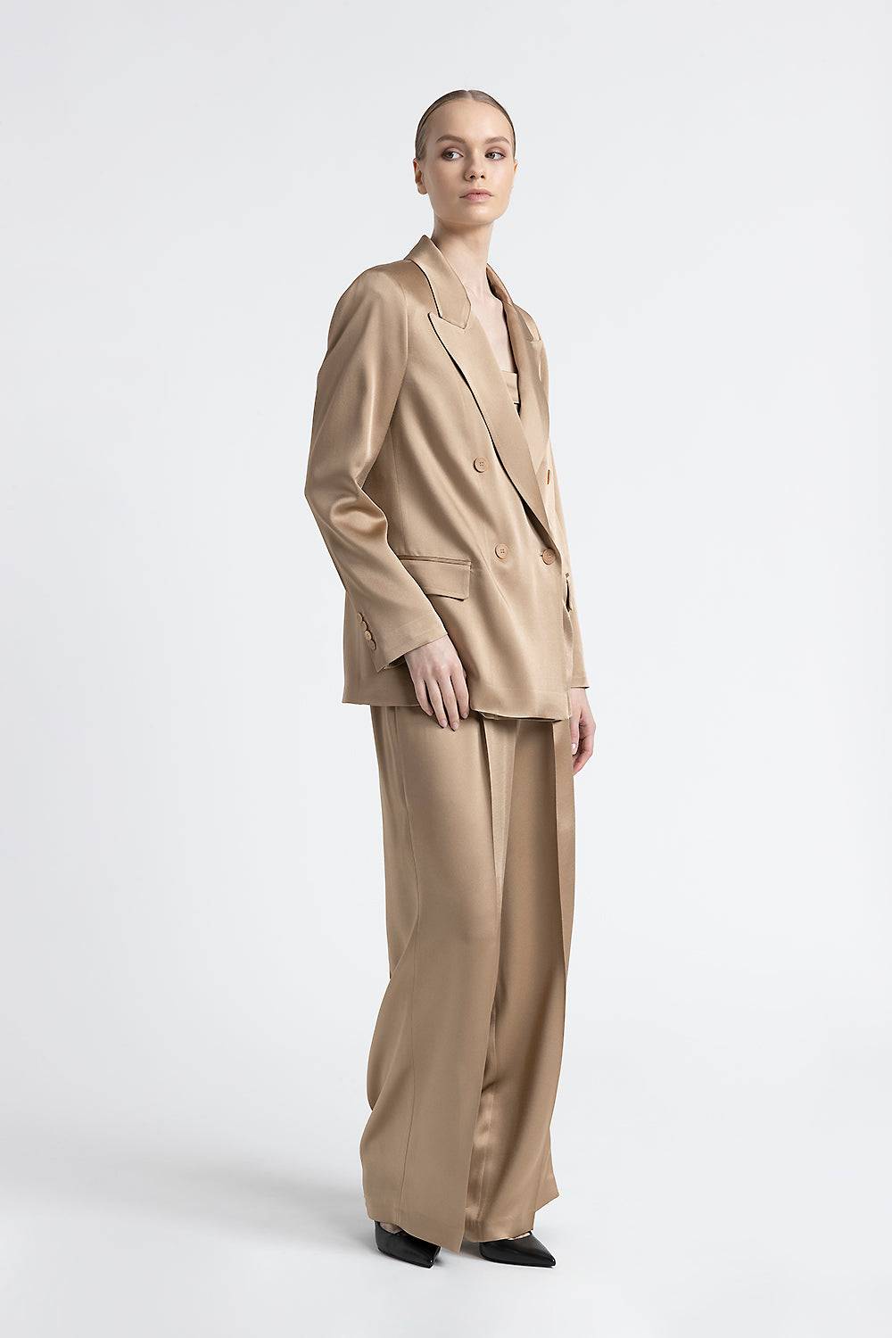 Peserico Blazer Doppiopetto In Cady Enver Satin