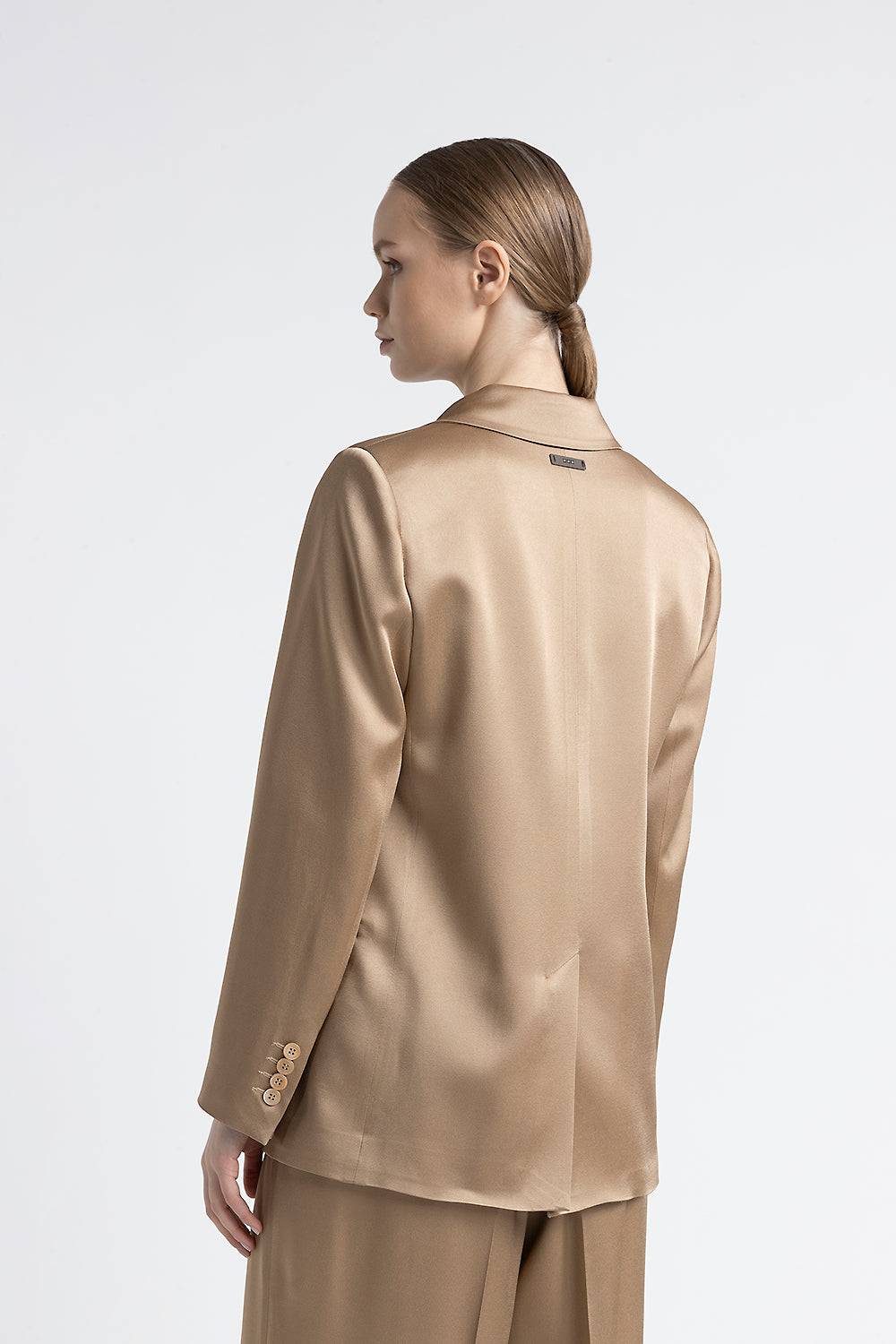 Peserico Blazer Doppiopetto In Cady Enver Satin