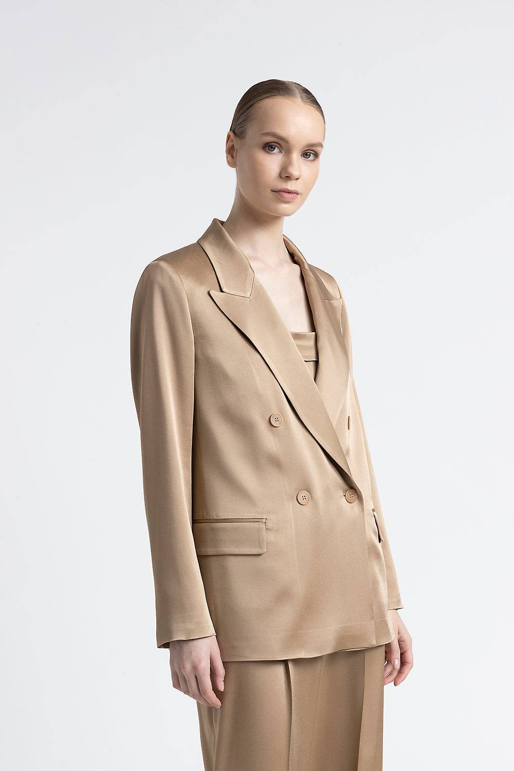 Peserico Blazer doppiopetto in cady enver satin