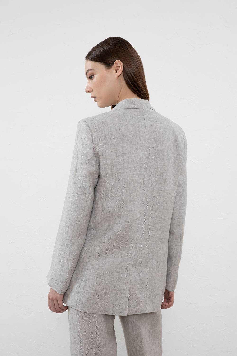 Peserico Blazer Doppiopetto In Puro Lino